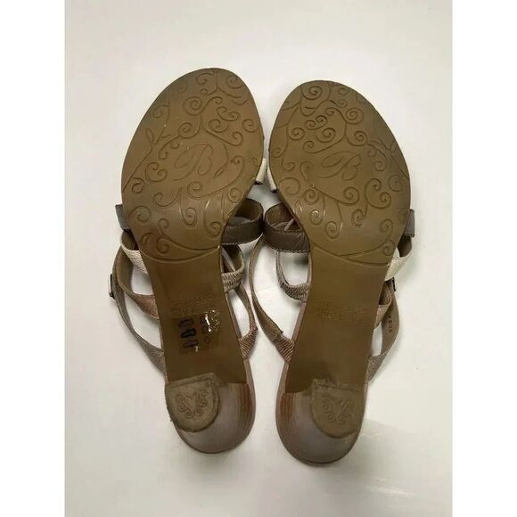 Brighton Rebel Sandals Size 10M Strappy Heels Neutral Brown Tan Leather Cabana - Picture 11 of 12